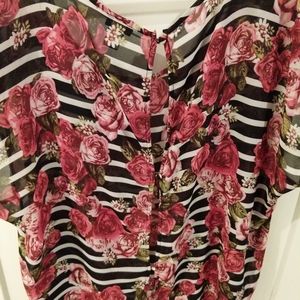 Torrid flowy floral sheer blouse